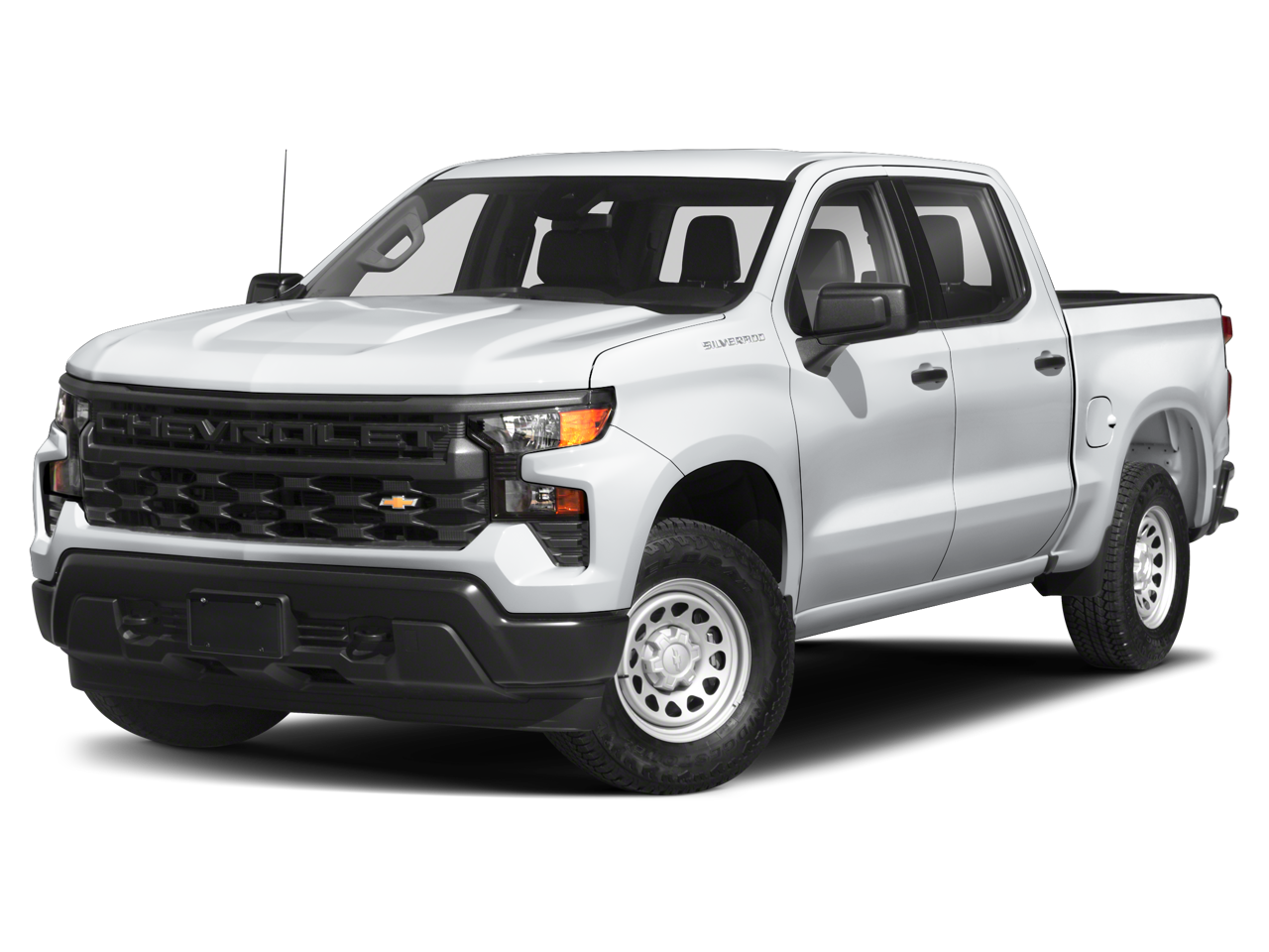 2024 Chevrolet Silverado 1500 LT (2FL) in Summit White — front three-quarter view