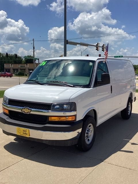 2026 Chevrolet Express Cargo WT in Summit White — front three-quarter view