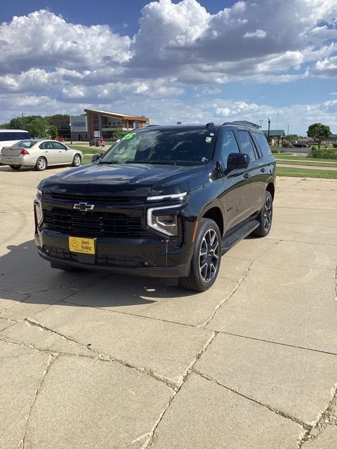 2025 Chevrolet Tahoe RST in Black — front three-quarter view