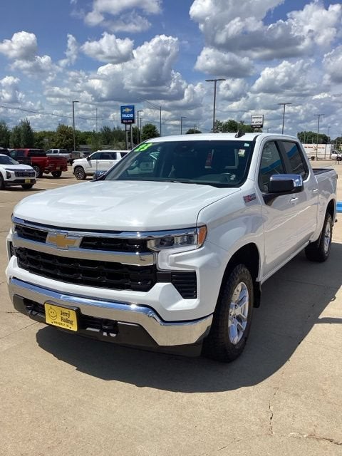 2023 Chevrolet Silverado 1500 LT in Summit White — front three-quarter view